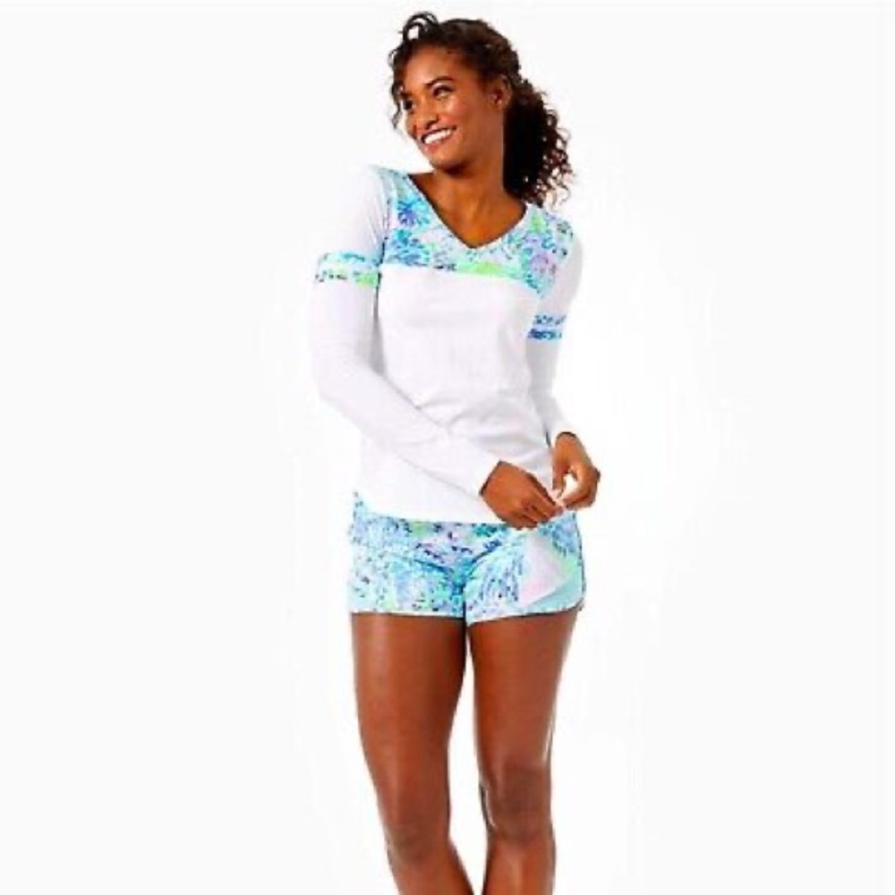 Lilly Pulitzer Set XXS Amara Top Shirt & XS Ocean Trail Shorts Shell of a Party